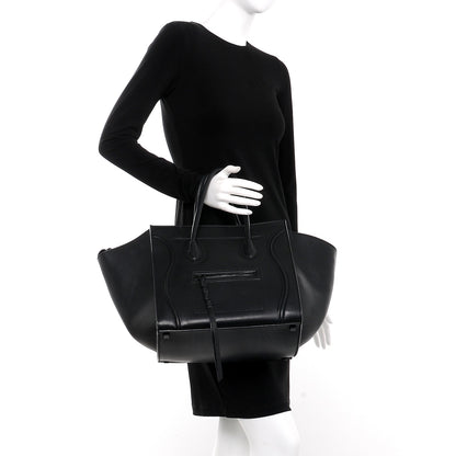 Celine Supple Calfskin Medium Phantom Luggage Black 2 of 13