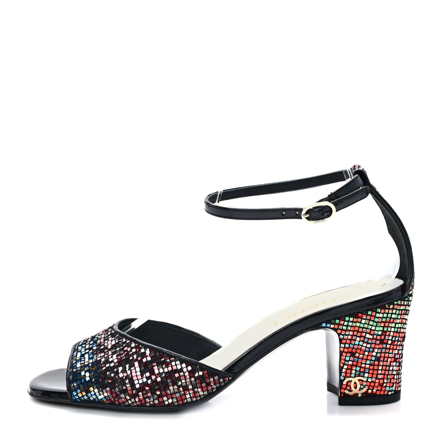 Chanel Suede CC Chain Sandals 39 Black 1 of 8