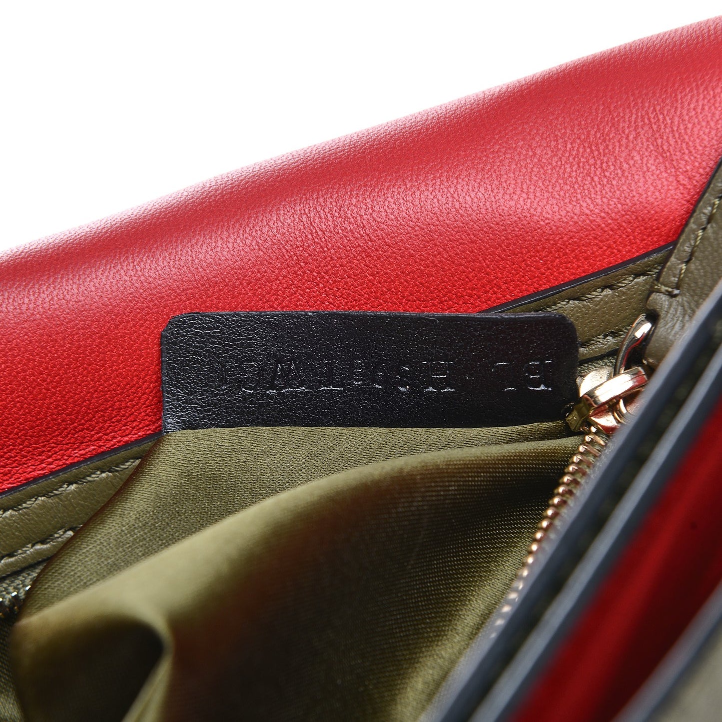 Nappa Canvas Camouflage Rockstud Wristlet Clutch Verde Rouge