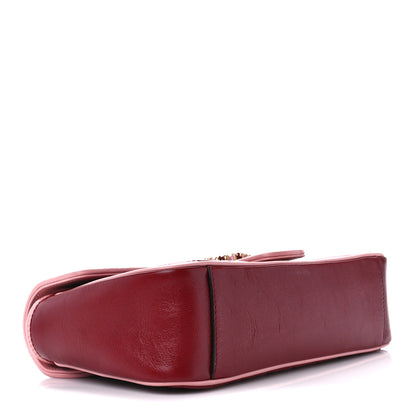 Gucci Azalea Calfskin Enamel Matelasse Diagonal Small Torchon GG Marmont Shoulder Bag New Cherry Red Wild Rose 4 of 11