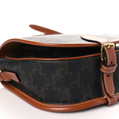 Celine Triomphe Canvas Medium Folco Bag Tan 8 of 9