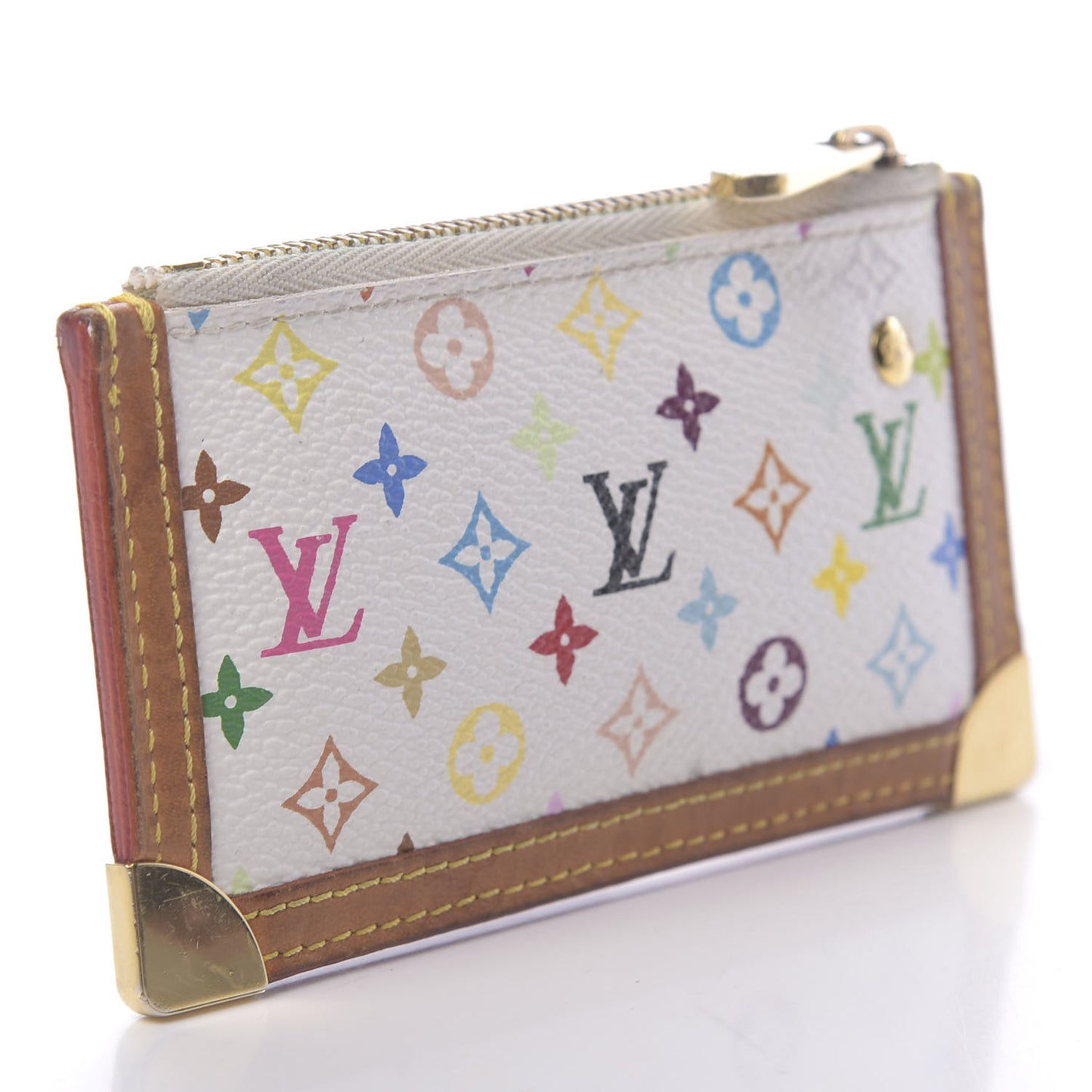 Monogram Multicolor Key Pouch White