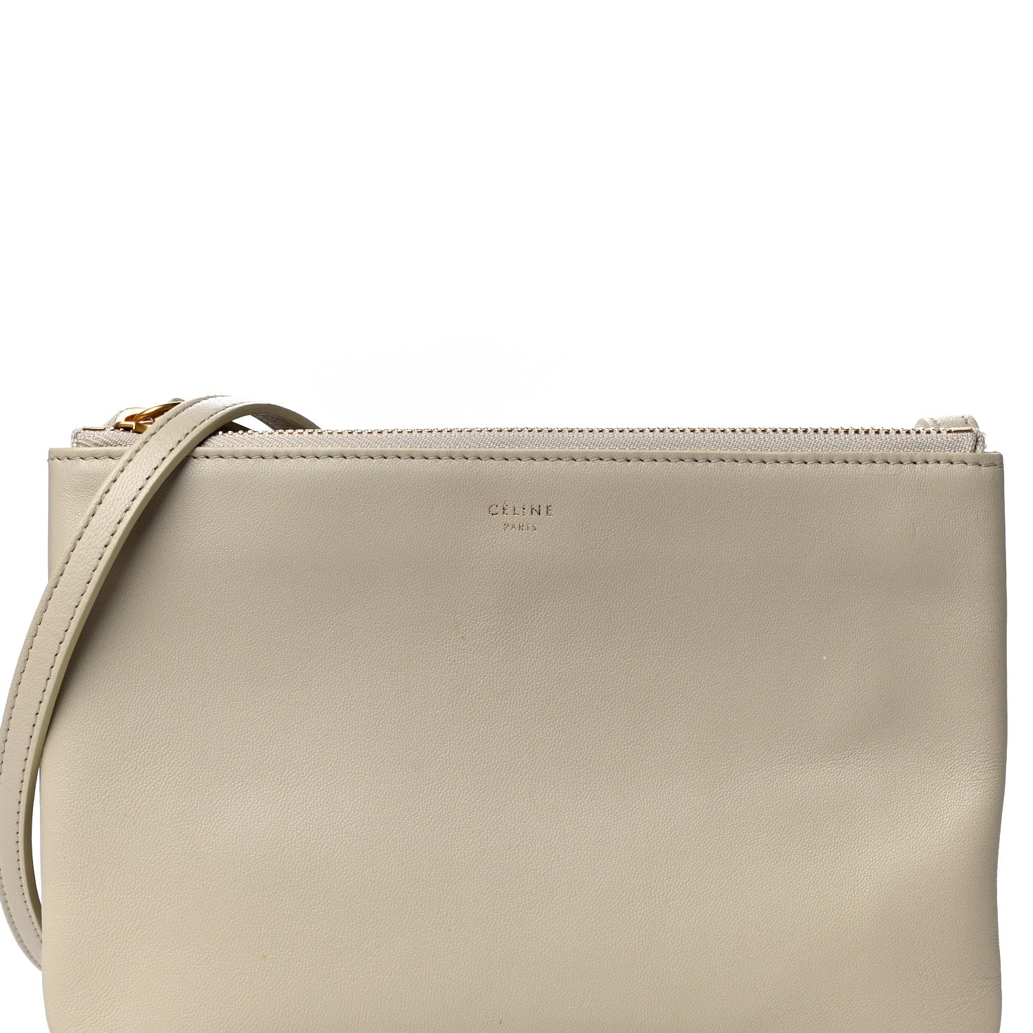 Celine Lambskin Small Trio Crossbody Bag Beige 8 of 12