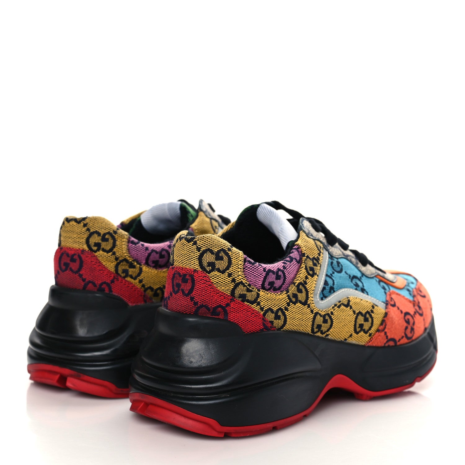Gucci Monogram Multicolor GG Supreme Monogram Womens Rhyton Sneakers 36.5 Multicolor 4 of 8