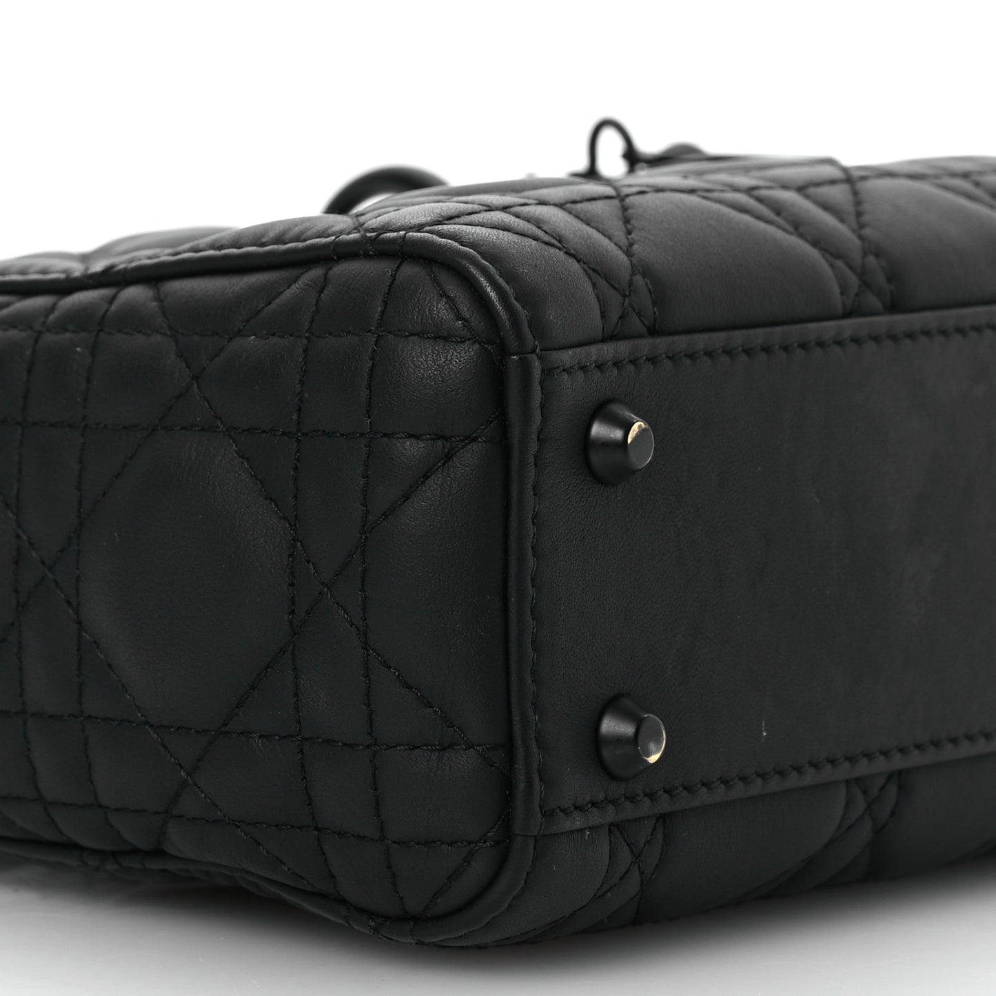 Ultra Matte Calfskin Cannage Mini Lady Dior Black