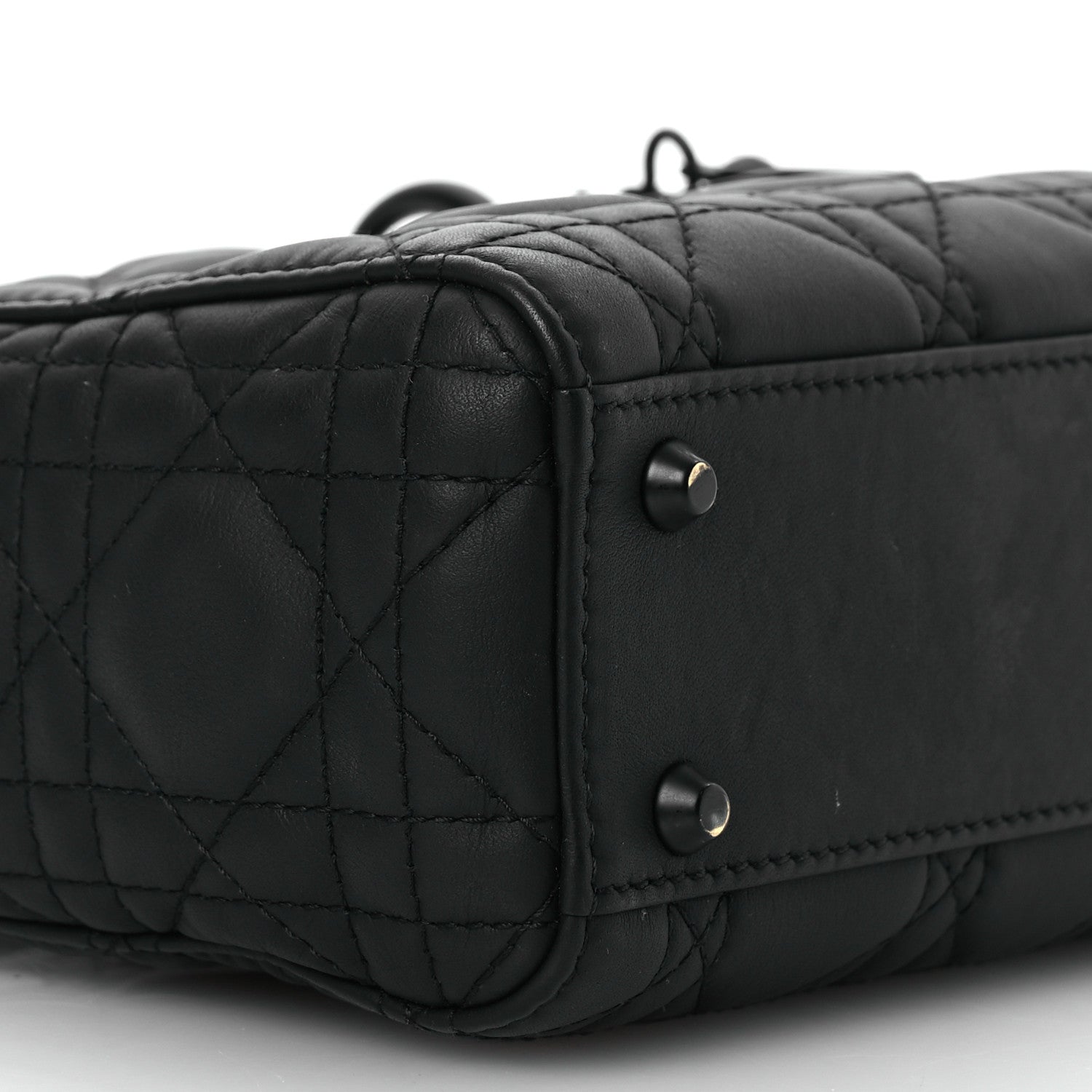 Christian Dior Ultra Matte Calfskin Cannage Mini Lady Dior Black 10 of 15