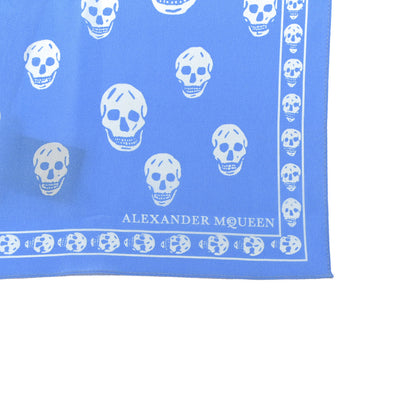 Alexander McQueen Silk Skull Scarf Blue 4 of 4