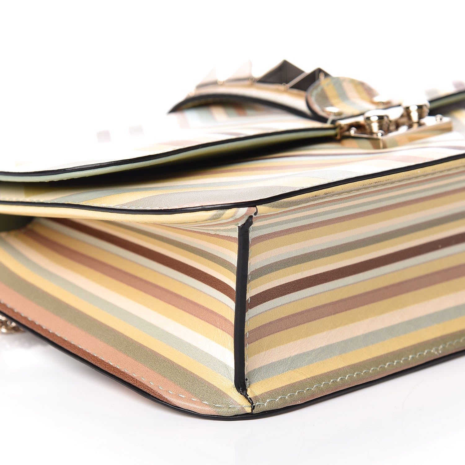 Valentino Garavani Vitello Native Couture 1975 Medium Glam Lock Rockstud Flap Multicolor 5 of 8