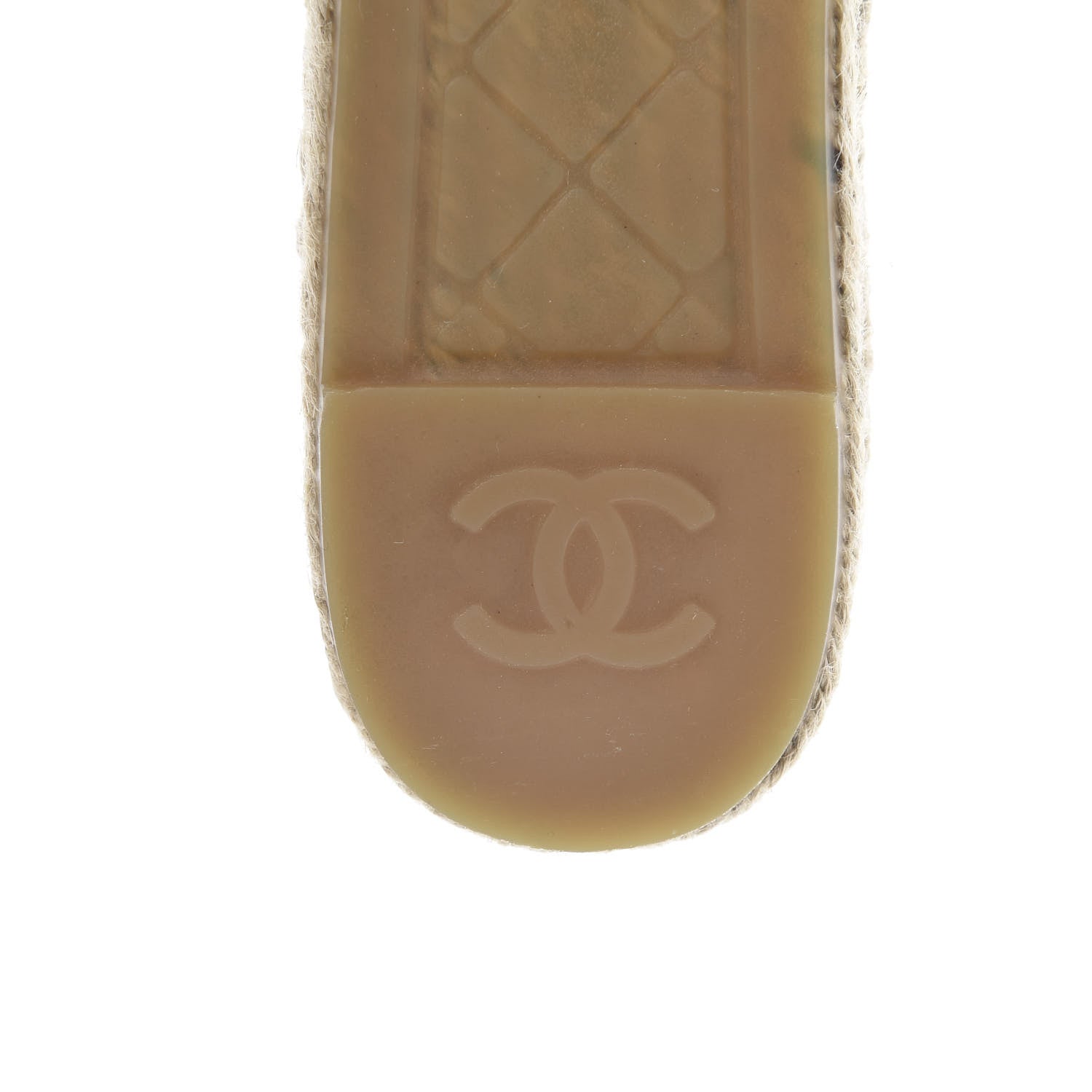 Chanel Lambskin Grosgrain Quilted CC Chain Espadrille Mules 39 Beige Black 8 of 11
