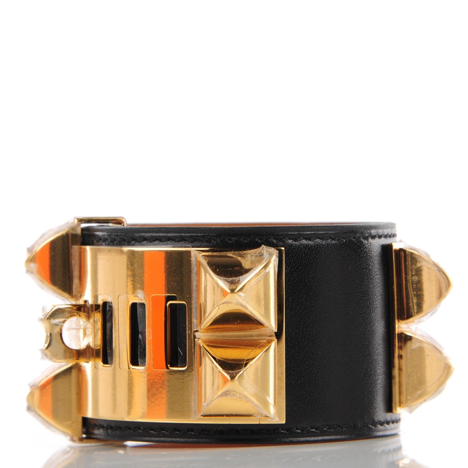 Hermes Box Calfskin Collier de Chien CDC Bracelet S Black 3 of 9