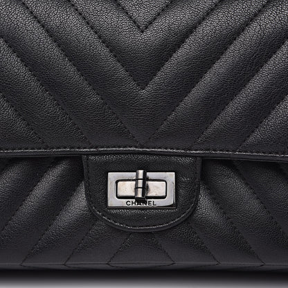 Chanel Sheepskin Chevron Quilted 2.55 Reissue 225 Double Flap So Black 10 of 18