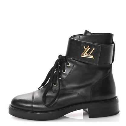 Louis Vuitton Calfskin Wonderland Ranger Boots 38.5 Black 1 of 9