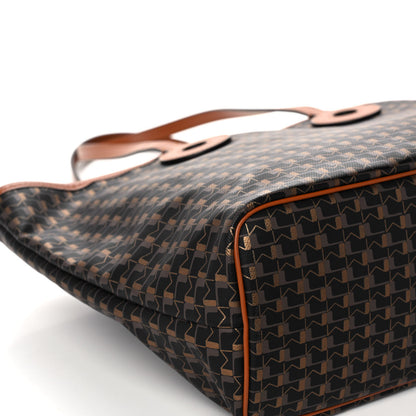 Moynat Grained Calfskin Canvas 1920 Oh! Tote Ruban MM Carbon Bronze Cognac 7 of 14