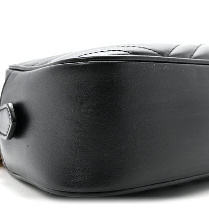 Gucci Calfskin Matelasse Small GG Marmont Chain Shoulder Bag Black 9 of 10
