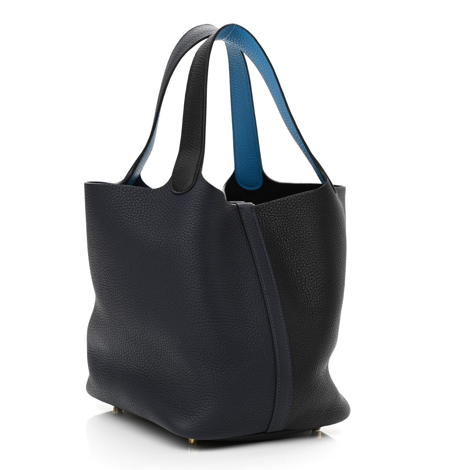 Hermes Taurillon Clemence Casaque Picotin Lock 22 MM Bleu Nuit Black Blue Frida 3 of 9