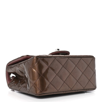 Chanel Striated Patent Quilted Mini Square Flap Pink 4 of 14