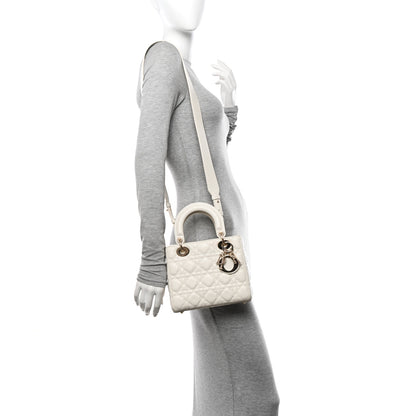 Christian Dior Lambskin Cannage Small My ABCDior Lady Dior White 2 of 14