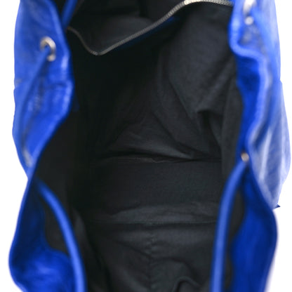 Balenciaga Agneau Classic Silver Hardware S Traveler Backpack Bleu Lazuli 5 of 9