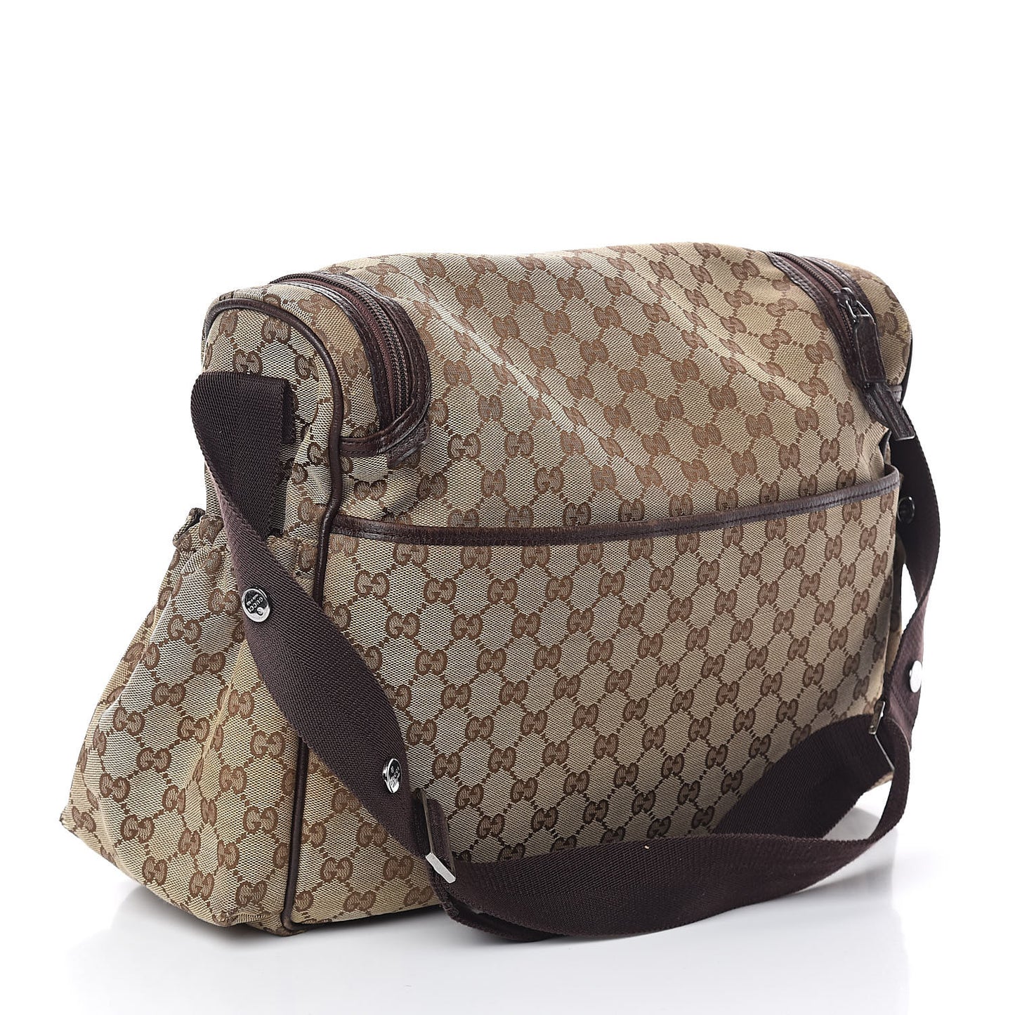 Monogram Natural Pigskin Large Diaper Bag Beige Ebony Cocoa Dark Chocolate