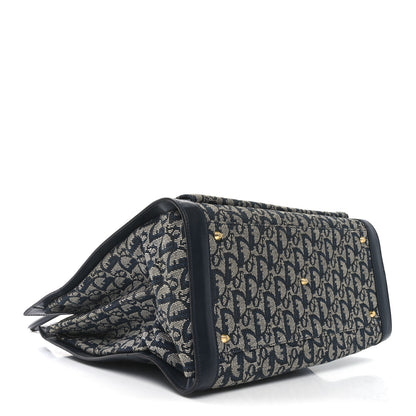 Christian Dior Monogram Calfskin Pocket Tote Navy Blue 4 of 10