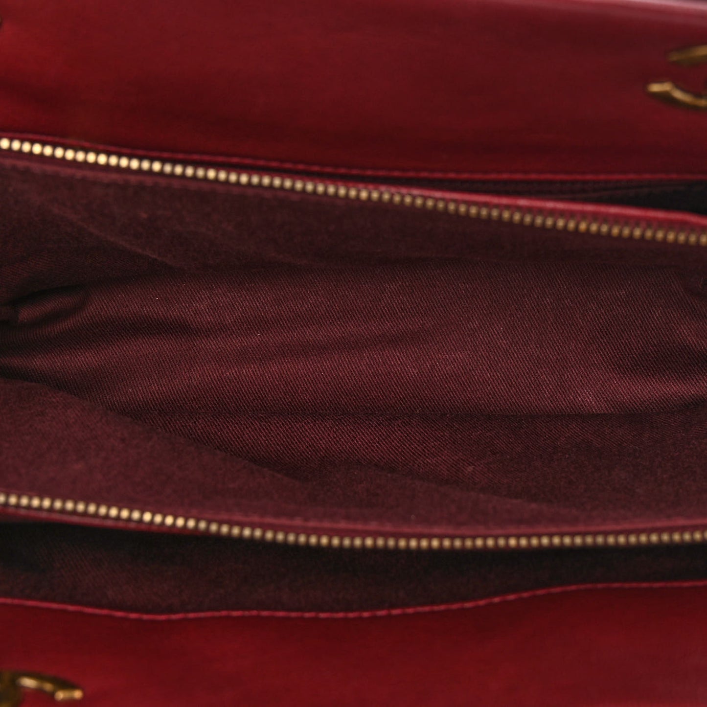 Patent Goatskin Quilted Small CC Eyelet Tote Burgundy
