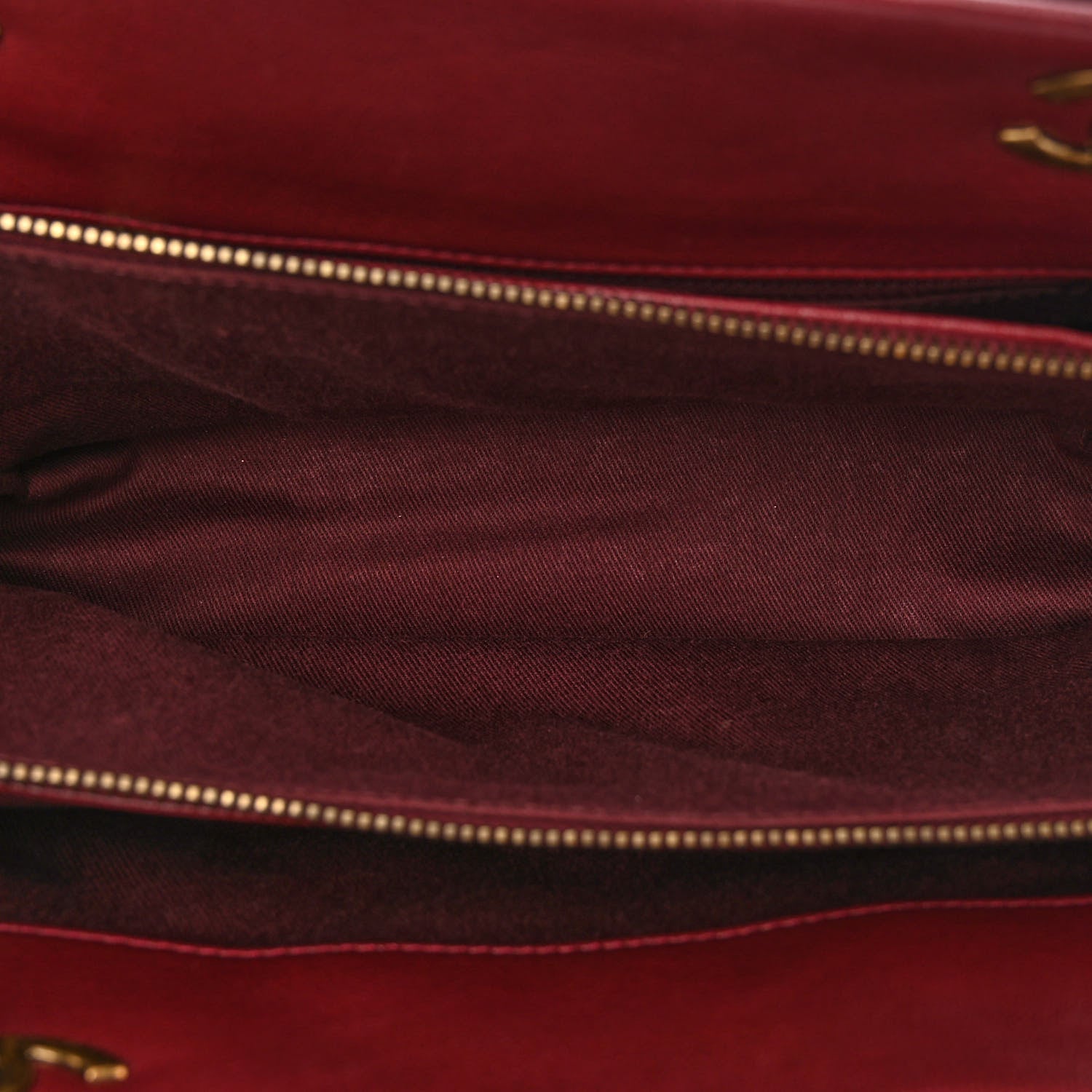 Chanel Patent Goatskin Quilted Small CC Eyelet Tote Burgundy 5 of 12