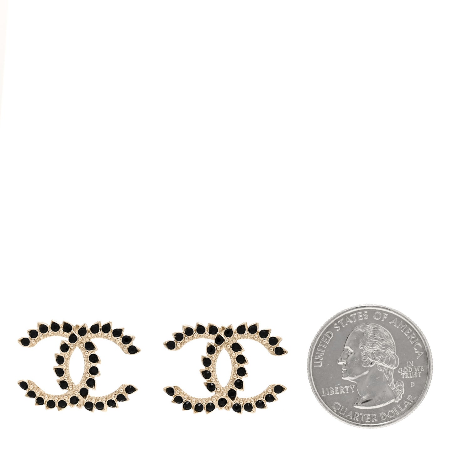 Strass Crystal Dazzling Wheat CC Earrings Black Gold