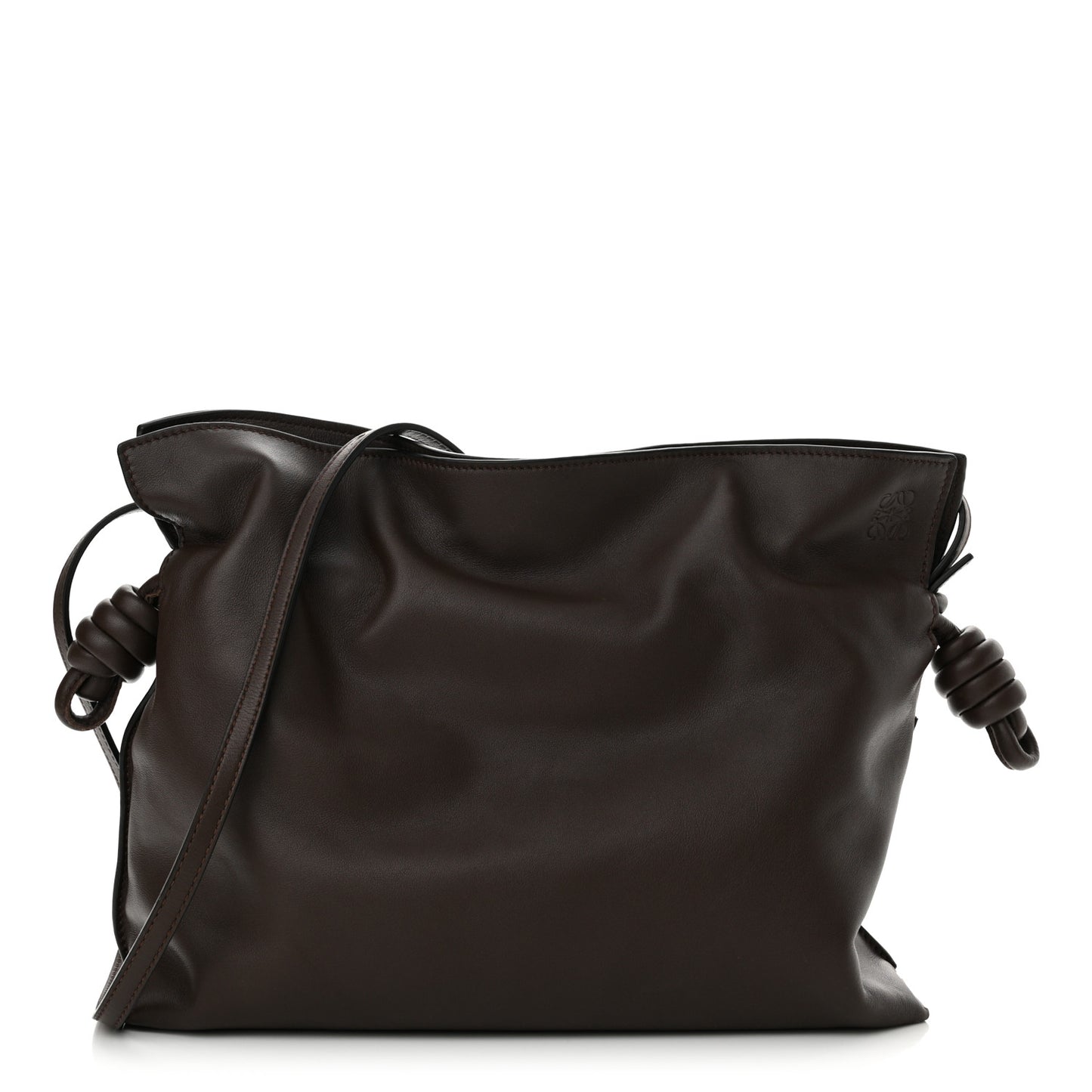 Nappa Medium Flamenco Knot Bag Chocolate