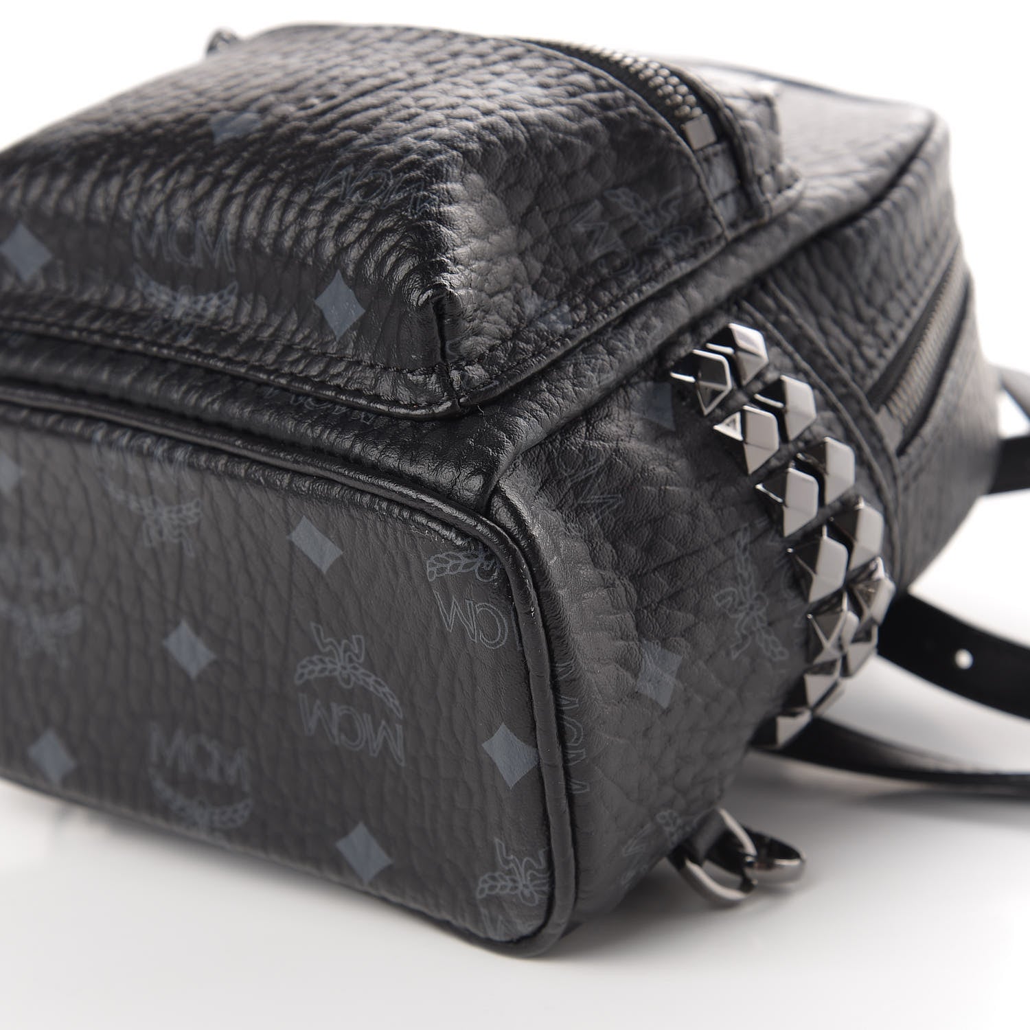 MCM Visetos Studded X-Mini Bebe Boo Backpack Black 6 of 11