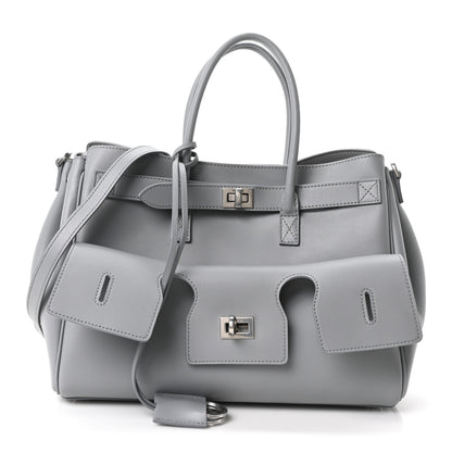 Balenciaga Smooth Calfskin Small Bel Air Carry All Bag Cloud Grey 1 of 9