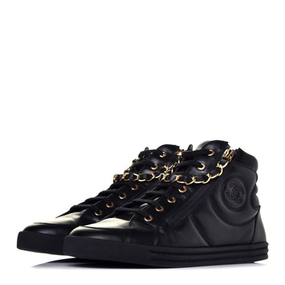 Chanel Calfskin Mens Zipped Sneakers 41 Black 3 of 8
