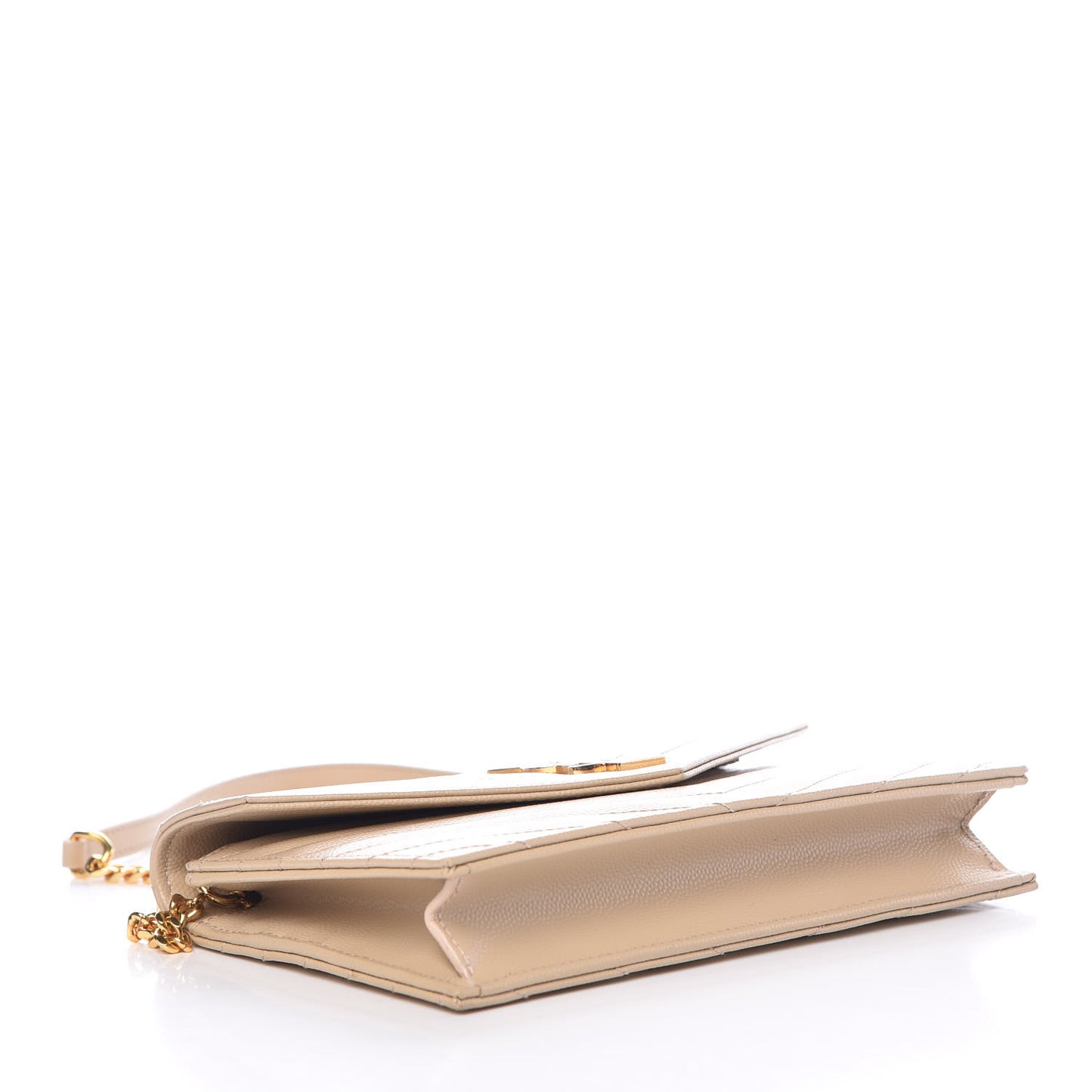 Grain De Poudre Matelasse Chevron Monogram Envelope Chain Wallet Nude Powder