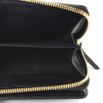 Balenciaga Agneau Classic Gold Hardware Compact Wallet Black 4 of 7