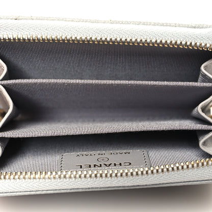 Chanel Caviar Quilted Zip Coin Purse Grey 5 of 9