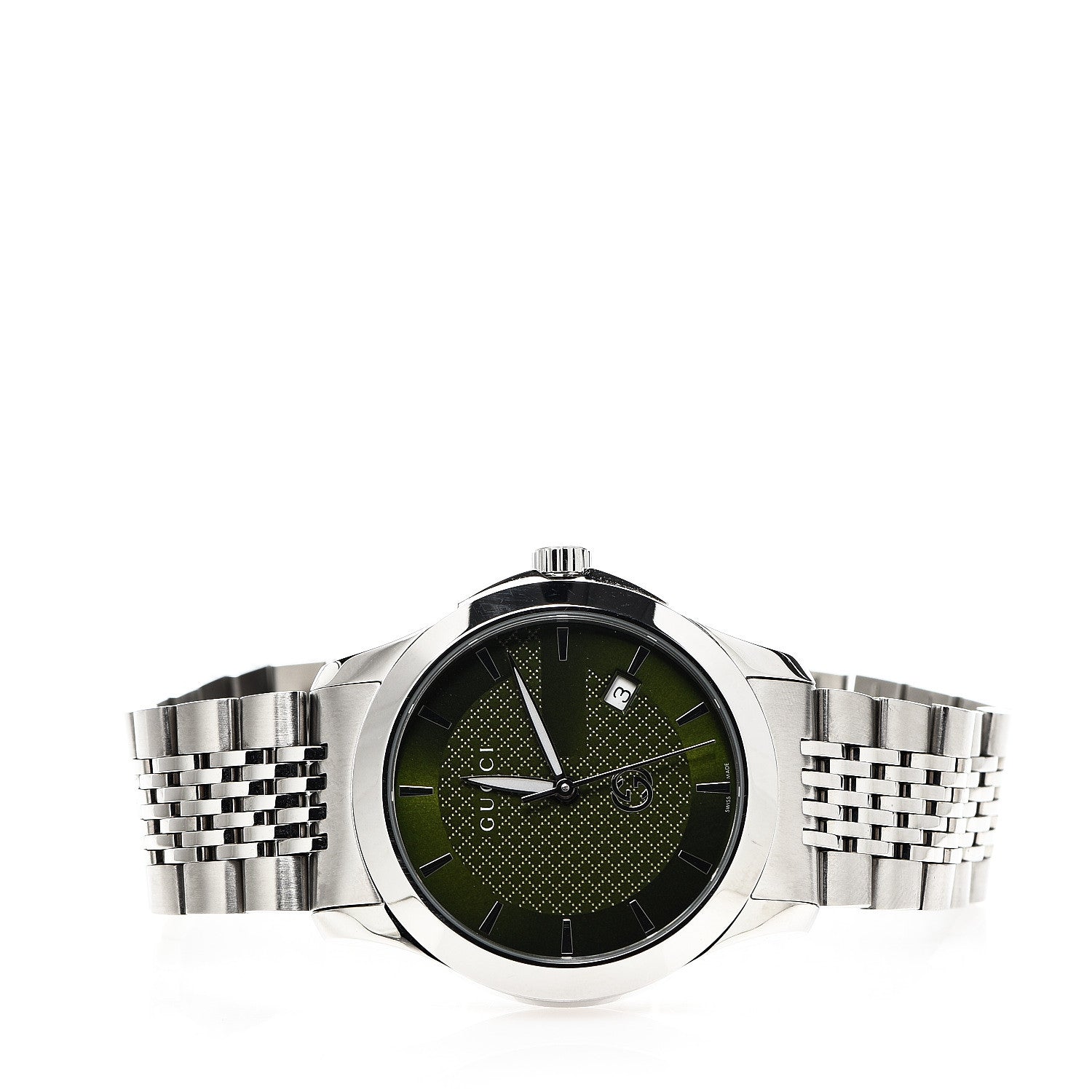 Gucci Stainless Steel 38mm G-Timeless Quartz Watch Green 2 of 6