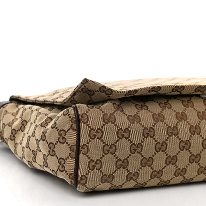 Gucci GG Monogram Medium Flap Messenger Bag Beige Dark Brown 9 of 10