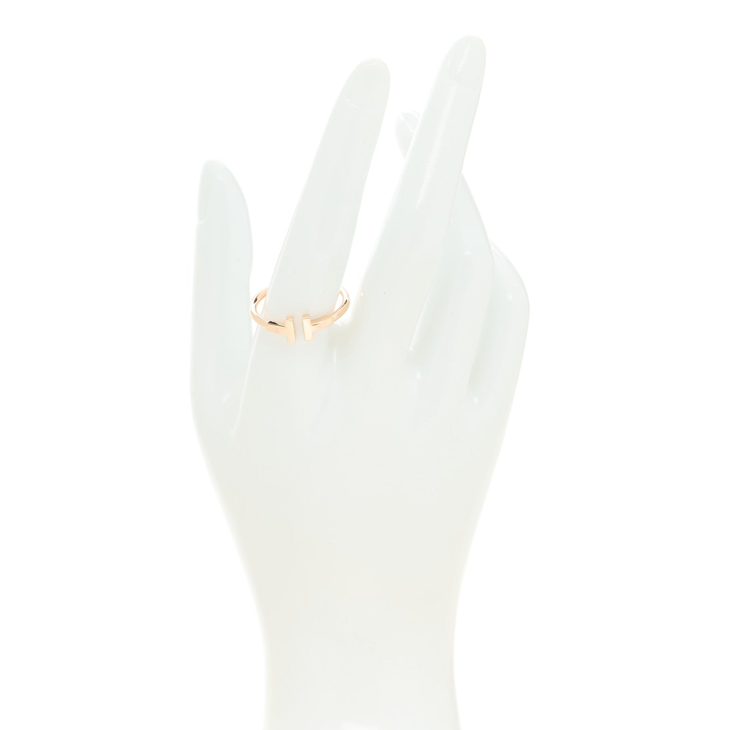 Tiffany 18K Yellow Gold T Wire Ring 61 9.5 2 of 5