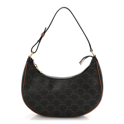 Celine Triomphe Canvas Calfskin Ava Shoulder Bag Tan 1 of 14