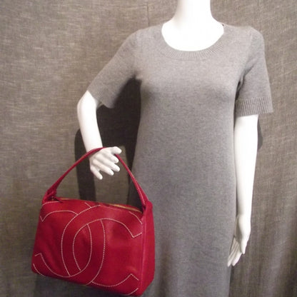 Chanel Caviar CC Stitched Small Hobo Red 2 of 8
