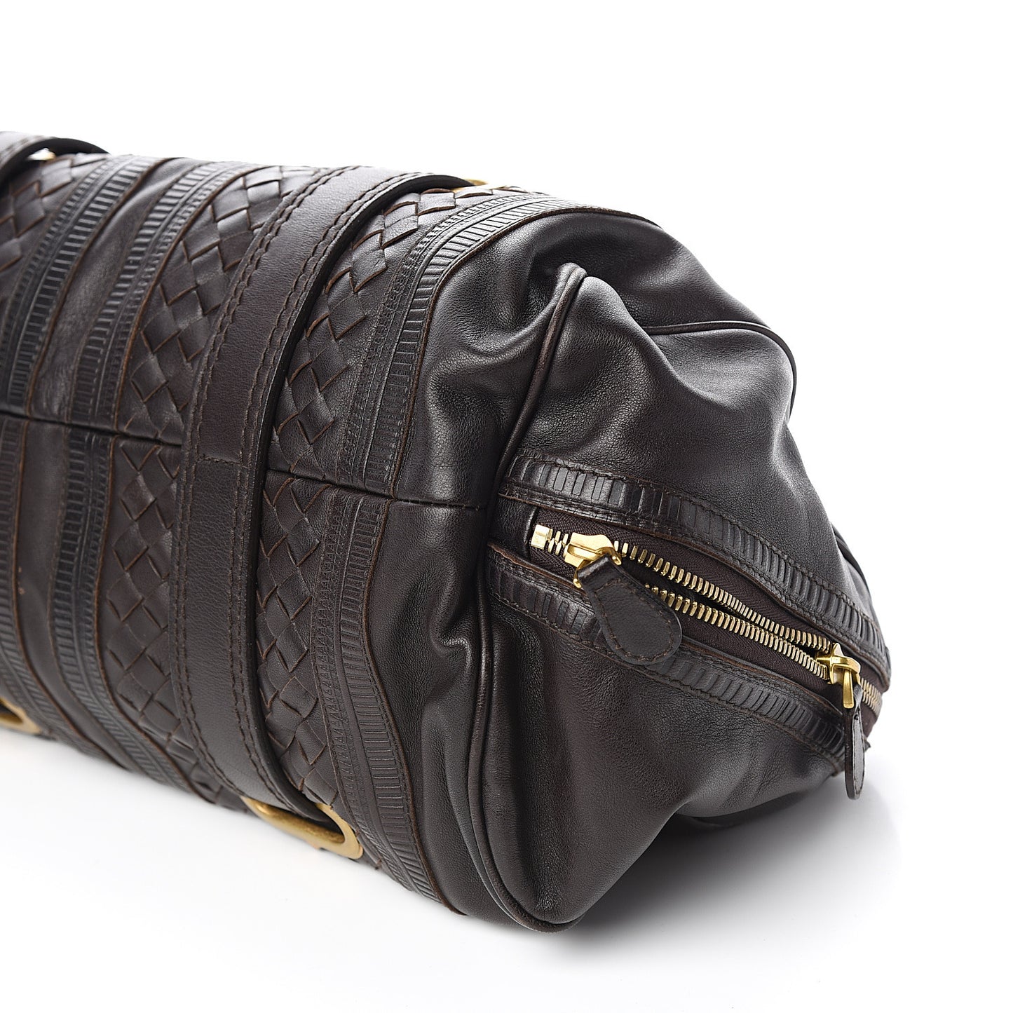 Nappa Intrecciato Accordion Satchel Moro