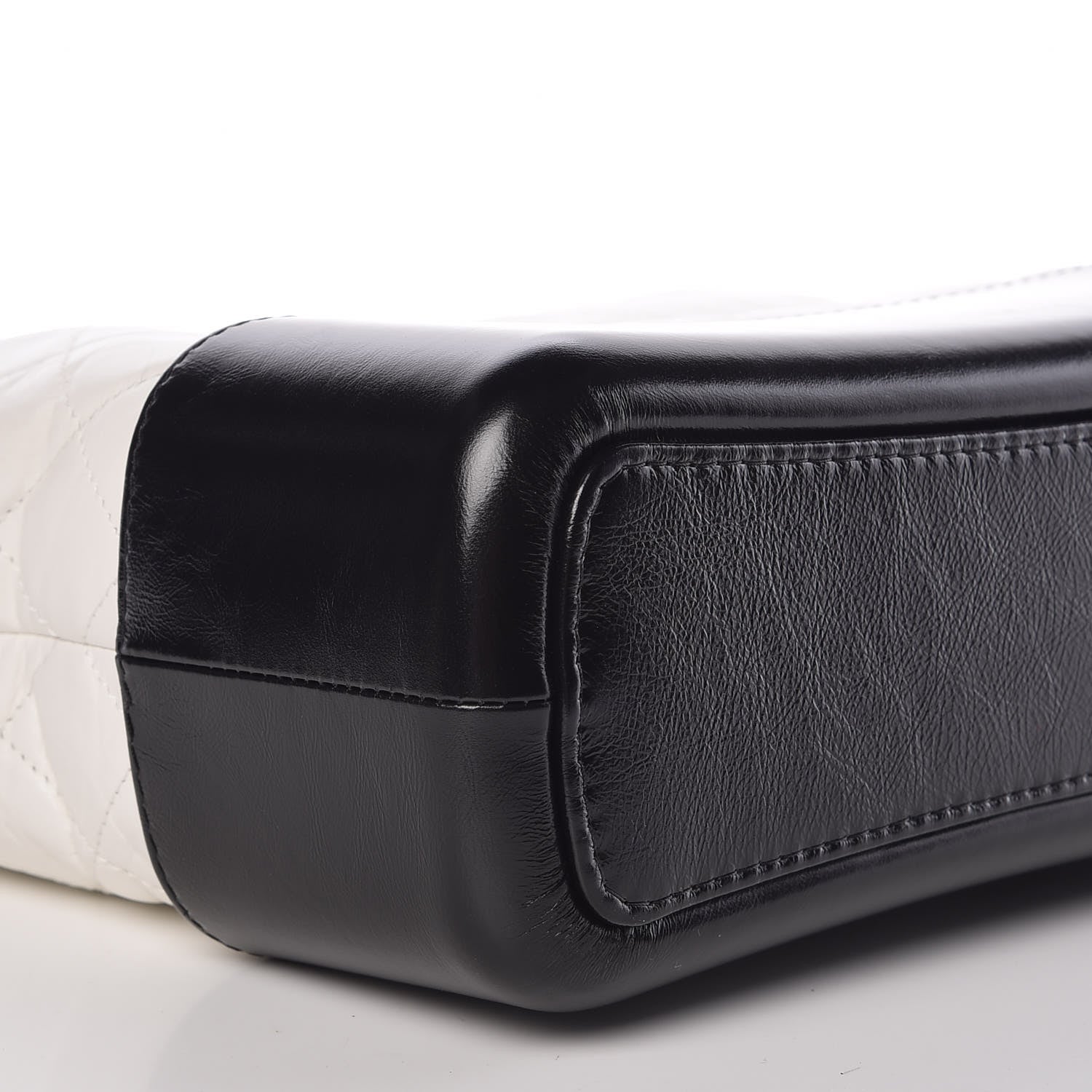 Chanel Aged Calfskin Quilted Medium Gabrielle Hobo Black White 5 of 10