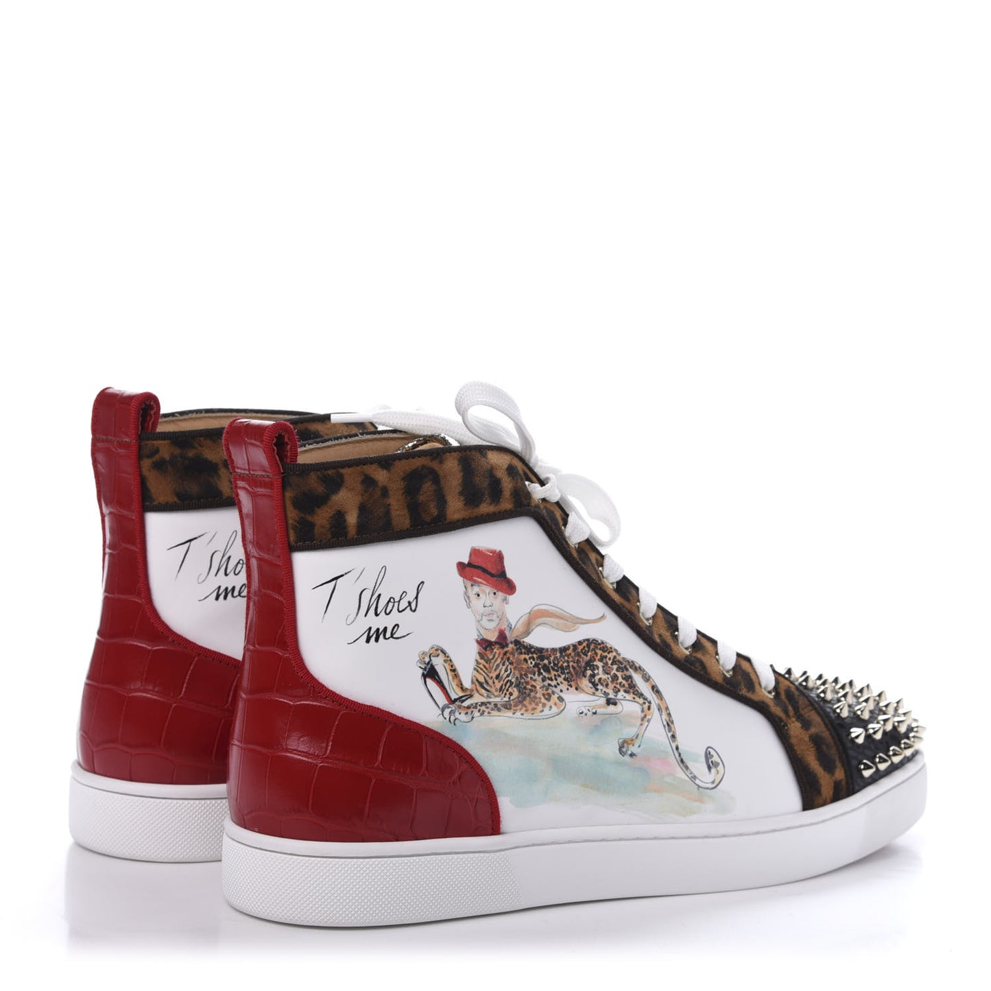 Calfskin Lou Spikes Paris Loubi Flat Sneakers 44.5