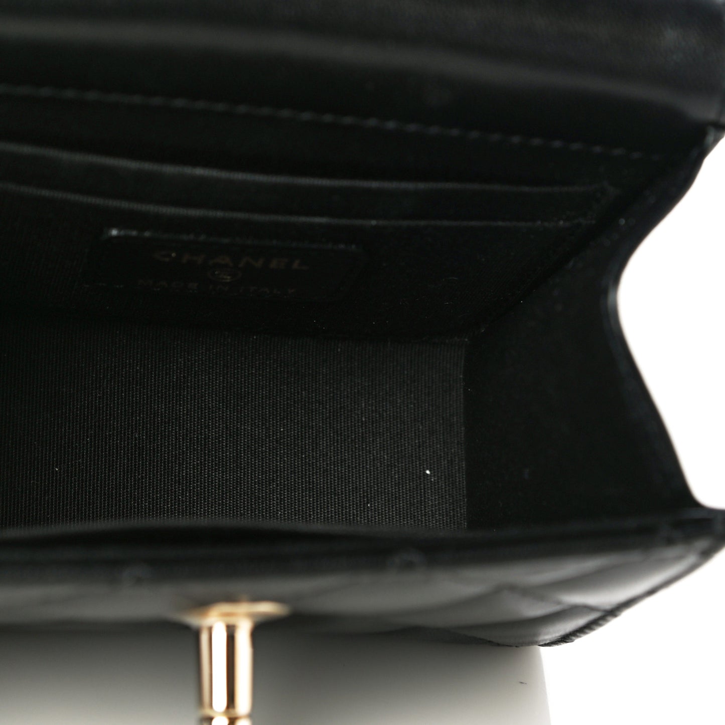 Lambskin Quilted Mini Trendy CC Chain Wallet Black