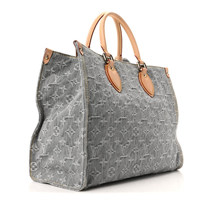 Louis Vuitton Monogram Denim Onthego MM Washed Gray 3 of 10