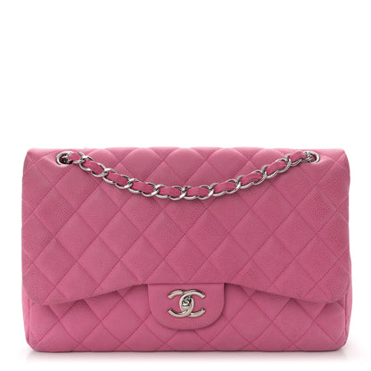 Chanel Iridescent Caviar Quilted Jumbo Double Flap Pink 1 of 14