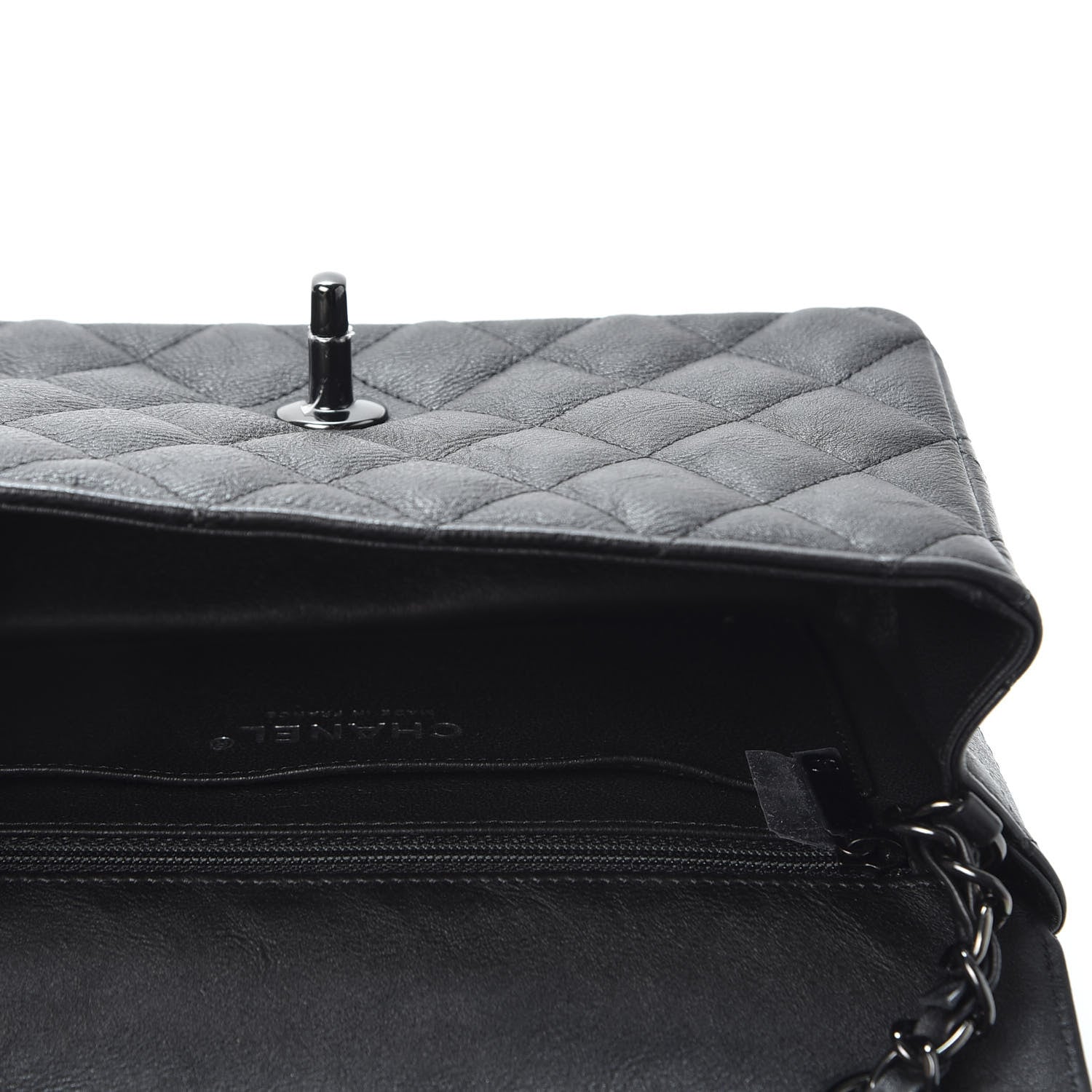 Chanel Crumpled Calfskin Quilted Mini Rectangular Flap So Black 4 of 10