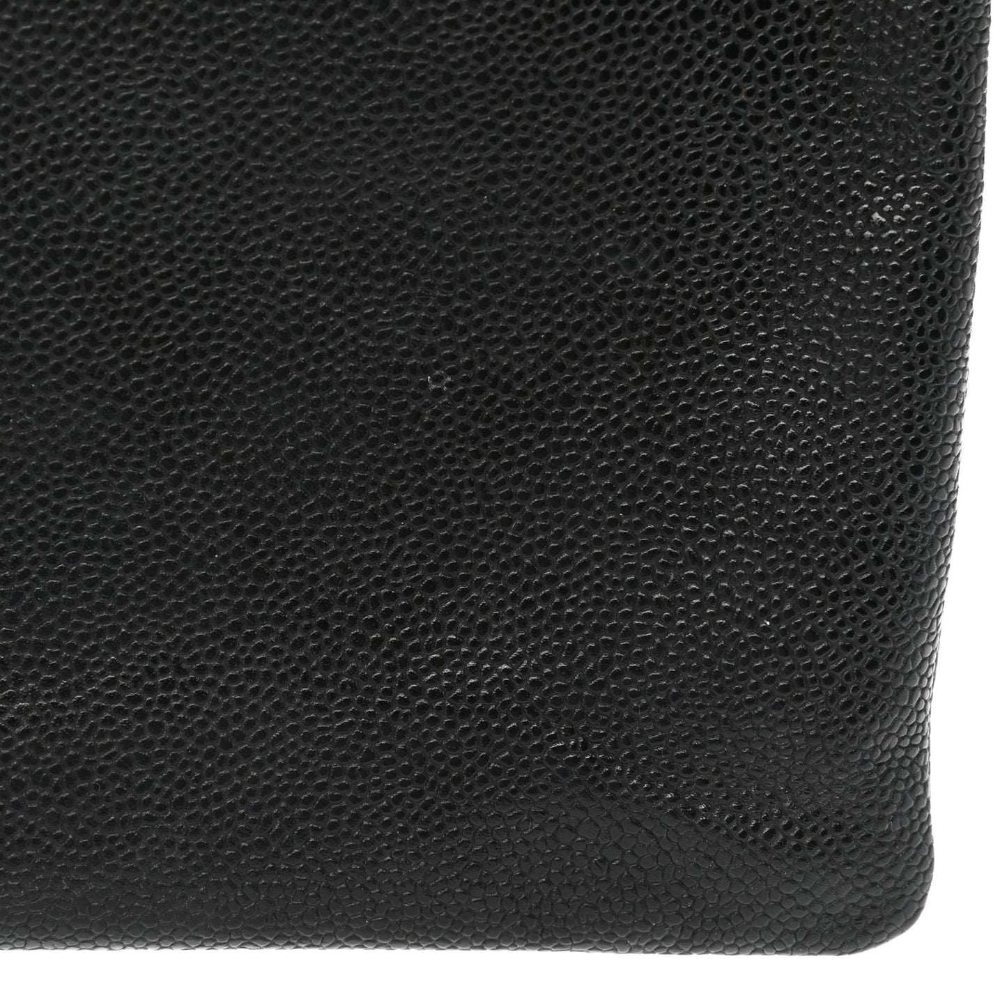 Grained Calfskin Shopping Fever Logo Zip Pouch Black