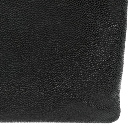 Chanel Grained Calfskin Shopping Fever Logo Zip Pouch Black 9 of 10