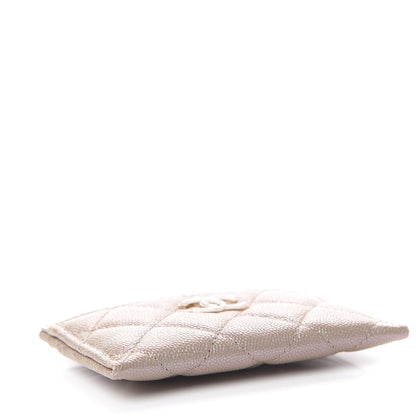 Chanel Iridescent Caviar Quilted Card Holder Beige 4 of 9