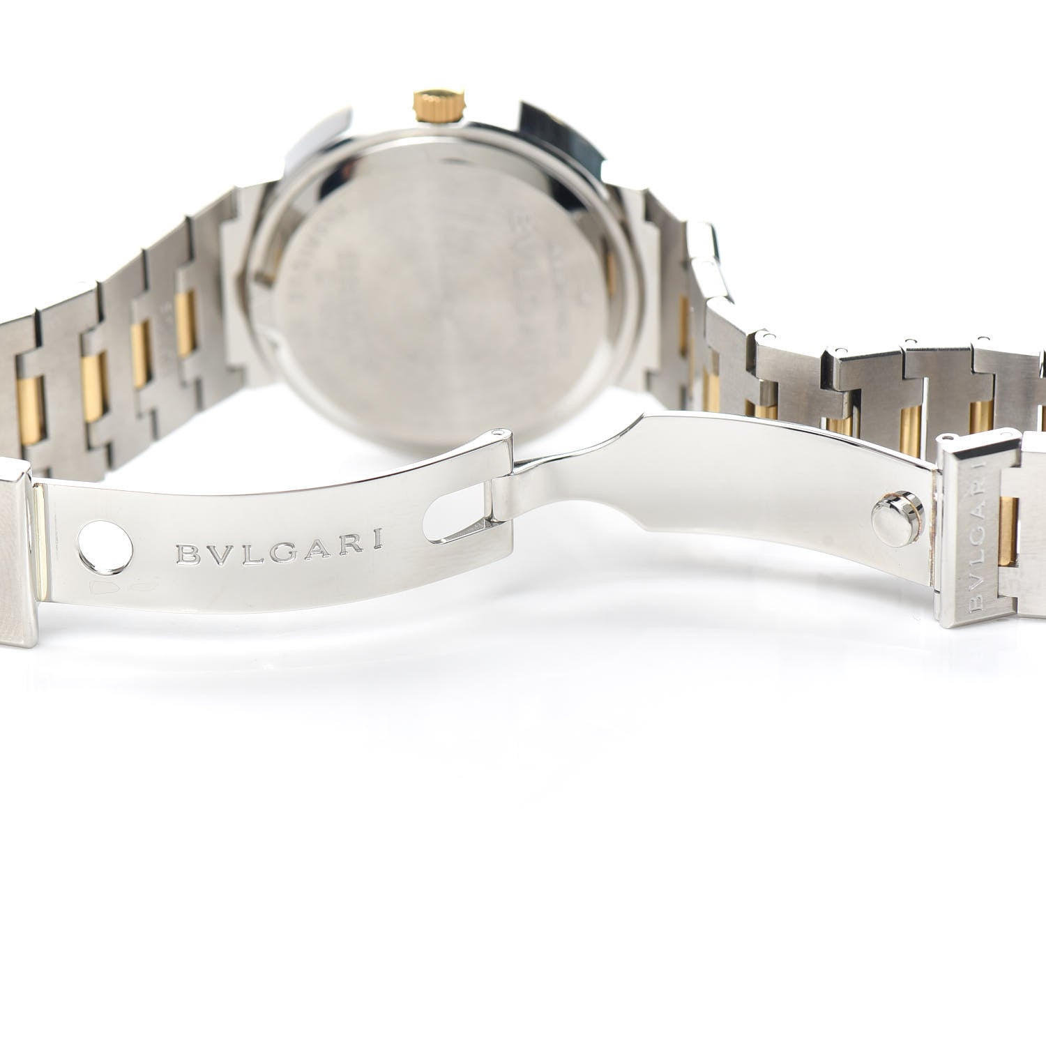 Bulgari Stainless Steel 18K Yellow Gold 33mm Quartz Watch Black 5 of 6
